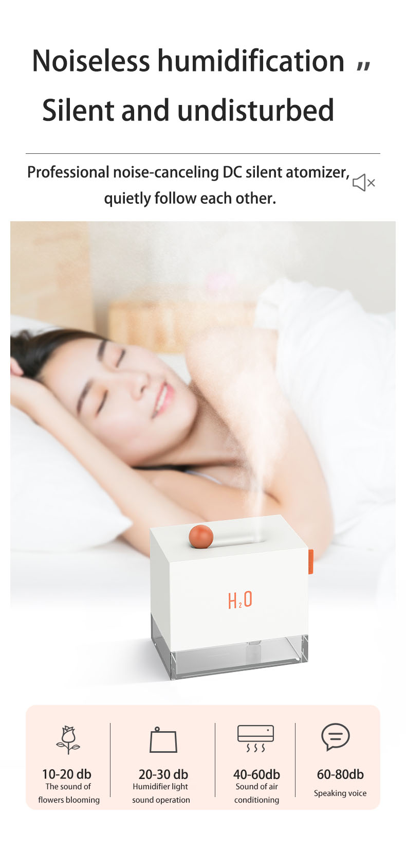 ABS Portable Mini Air Humidifier Diffuser For Home Office