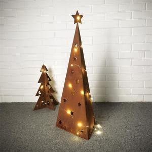 Quality Holiday Special Corten Steel Garden Decorative Metal Christmas Tree Lamp Post wholesale