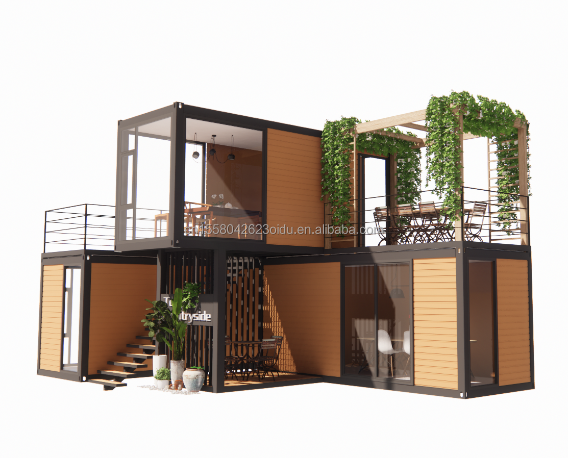 Foldable Portable Detachable 20ft 40ft Modular Living Container House With Aluminum Alloy Windows For Construction Site