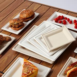 Quality 7/9/10 Inch Disposable Bagasse Sugarcane Dinner Plates for Wedding Birthday Parties wholesale
