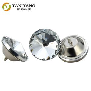 Quality wholesale diamond glass sofa button crystal buttons for furniture wholesale