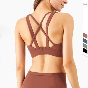 Quality 4 Colors Cross Back Padded Sexy Yoga Sports Bra Women Breathable Four Way Stretch wholesale