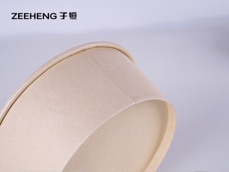 PE Coated 16oz 500ml Matt Salad Food Kraft Paper Bowls Dessert Cup With Lid 4