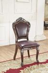 luxury dark color French style wood dining chair furniture