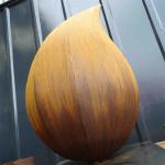 Teardrop Shape Corten Steel Sculpture Metal Art Statues 91.5cm Height