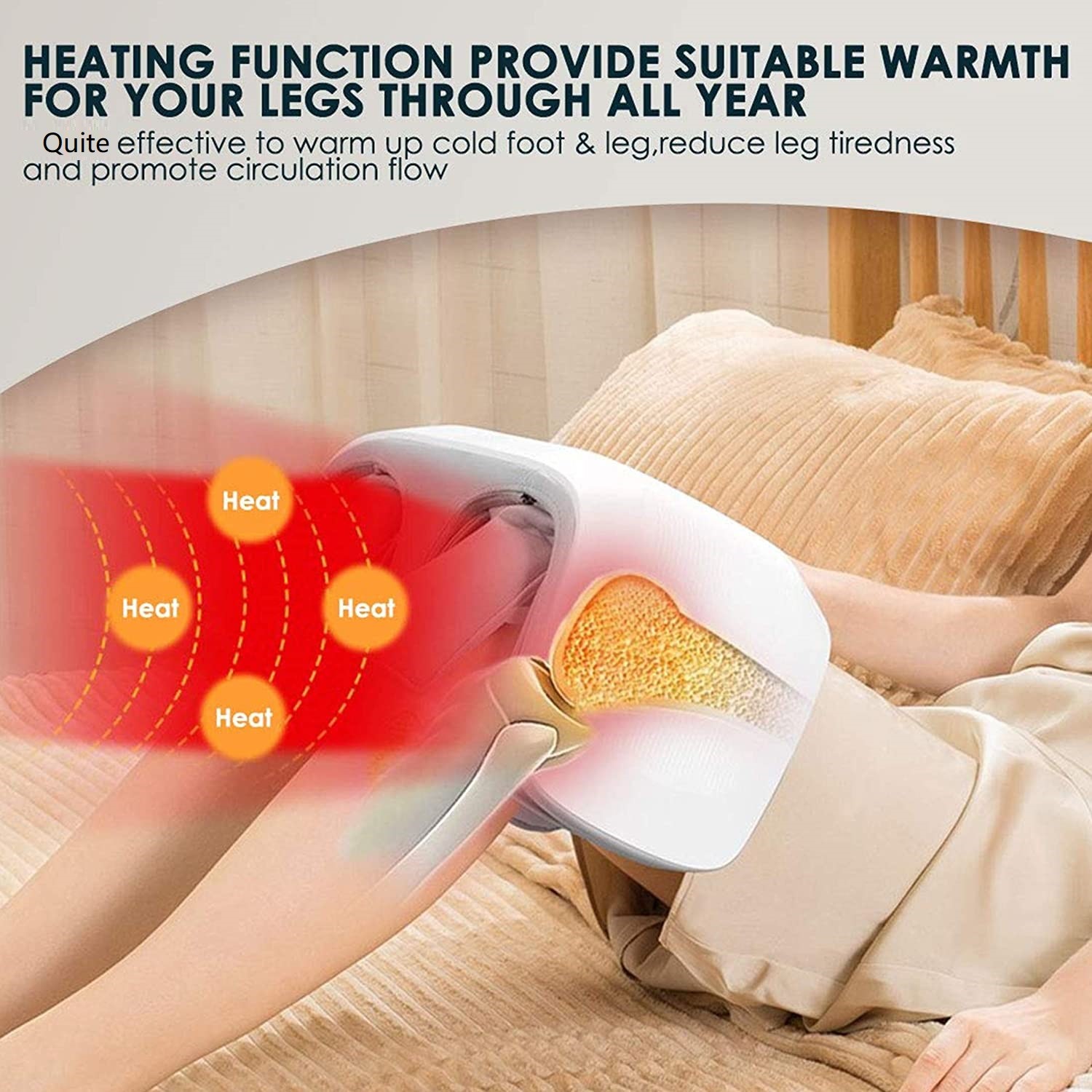 FCC Dual Leg Knee Joint Massager Air Compression Physiotherapy Therapy Electric Heating
