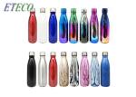 Green Stainless Steel Drink Bottles Cheaper Common Water Transfer Coated