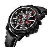 Leather Chronograph Strap Width 23mm Quartz Sport Watch