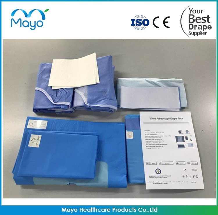 Surgical Knee Arthroscopy Drape Blue Green SMS Drape