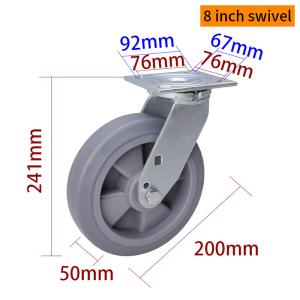 Quality Grey Heavy Duty Casters 8 Inch Industrial Castor Wheels 200mm 738-56 wholesale