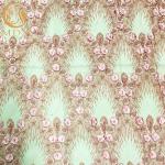 Pink 3D Flower Embroidered Lace Fabric For Wedding Dresses