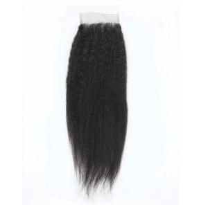Quality Smooth Real 100 Human Hair Lace Closure Kinky Straight Customized Length wholesale