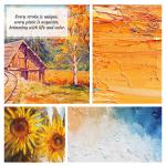 Hand Painted Oil Canvas Painting Golden Flowers Modern Colorful Decoration Wall