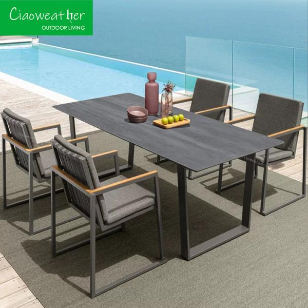 Description Fashionable Outdoor Indoor Comfort Furniture Aluminum Dining Table