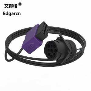 Quality Purple Molding Truck Wiring Harness , J1939 9 Pin Deutsch To Obd2 Cable wholesale