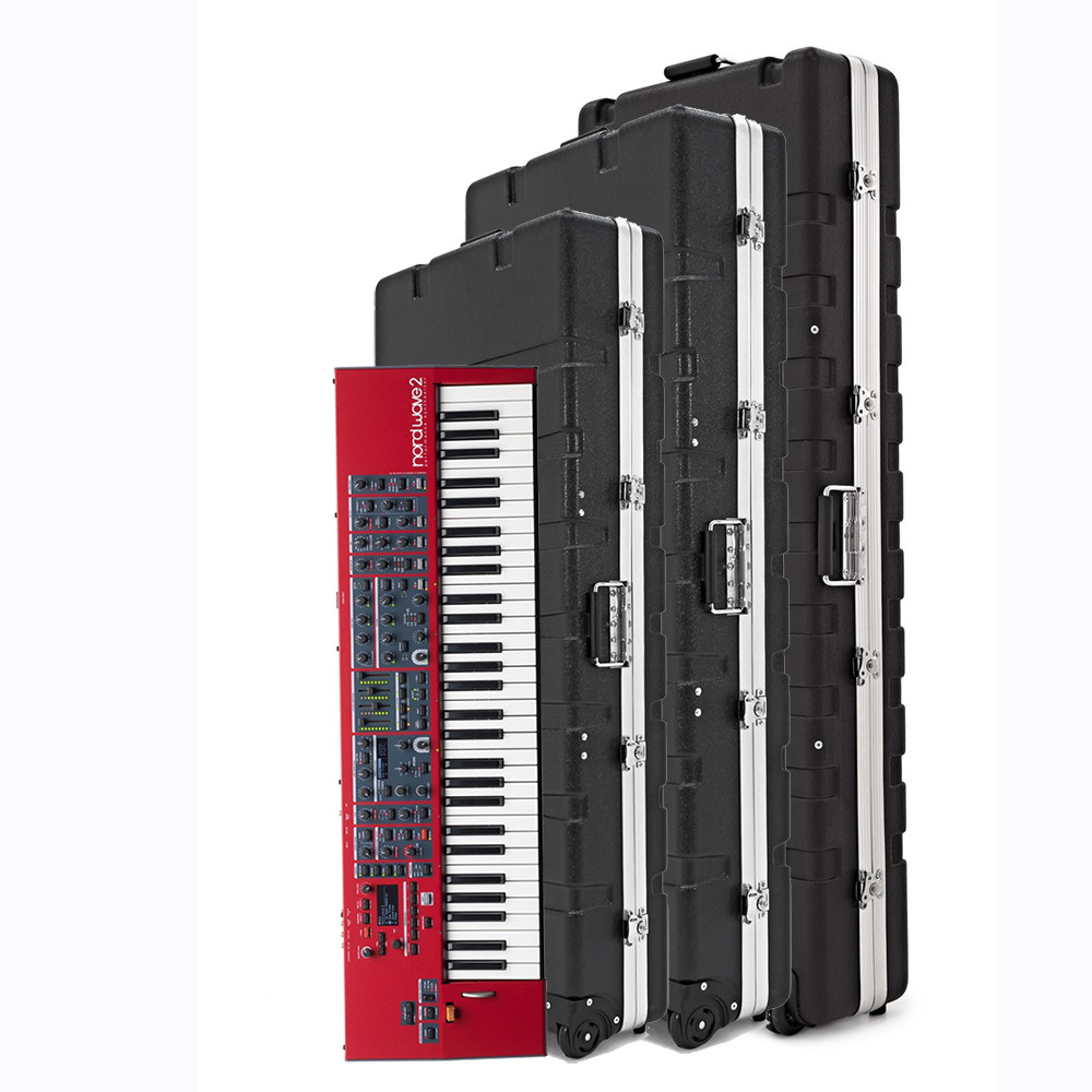 ABS 61 Key Piano Keyboard Case With Wheels Waterproof Hard Shell