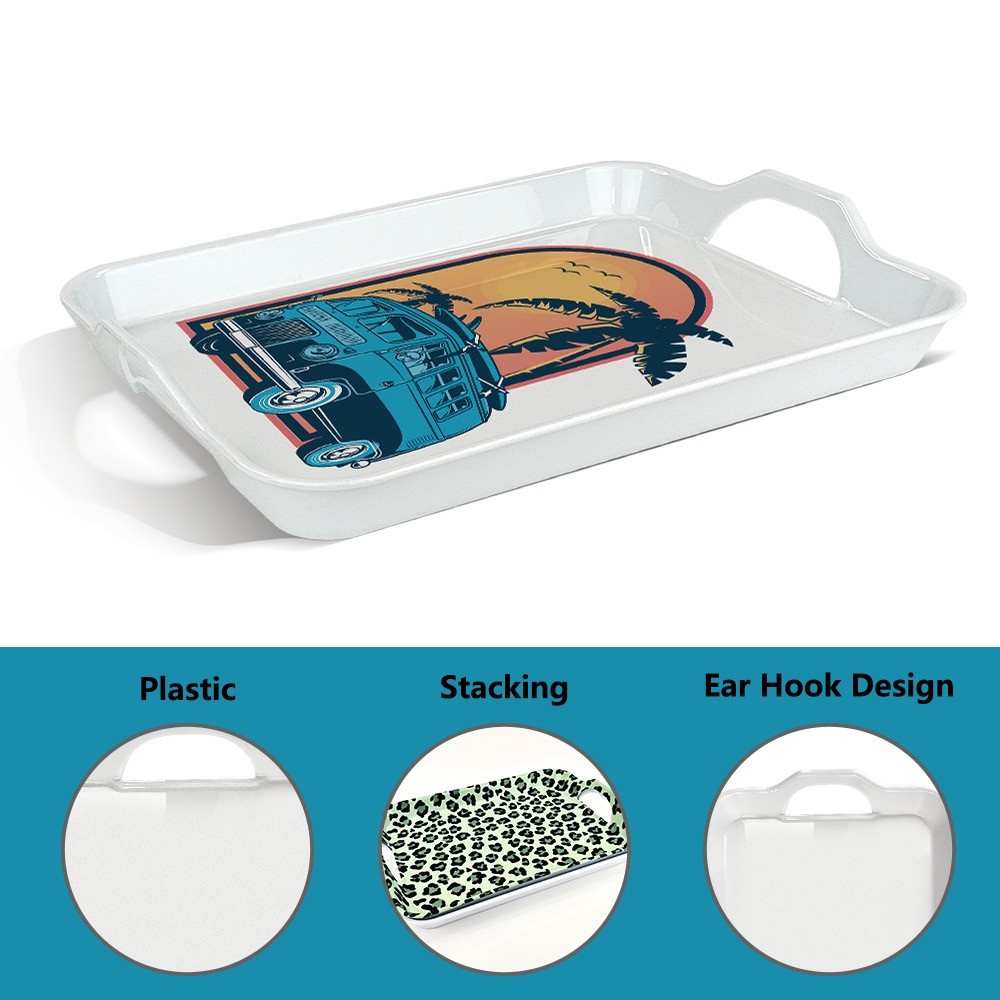 DIY Custom Sublimation Plastic Double-Handled Tray For Sublimation Printing