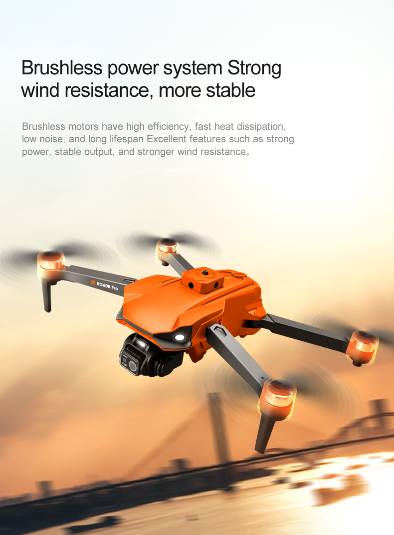 Rg608 Pro Uav Hd 8k Dual Camera Uav Optical Flow Dual Camera Lift Obstacle Avoidance Aircraft Night Aerial Photography Z