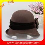 Fashion hot sale cloche hats for ladies,100% Australia wool felt hats for women