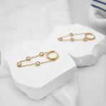 Chain Earrings Set for Women Stainless Steel Ear Pins Dangle Earrings Butterfly