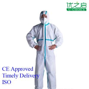 Quality Body Disposable Chemical Coveralls , Elasticated Cuff Disposable Protective Suit wholesale
