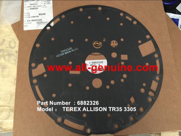 TEREX ALLISON TRANSMISSION 6882326 PLATE NHL DUMP TRUCK TR35 3305B 3305F 3303