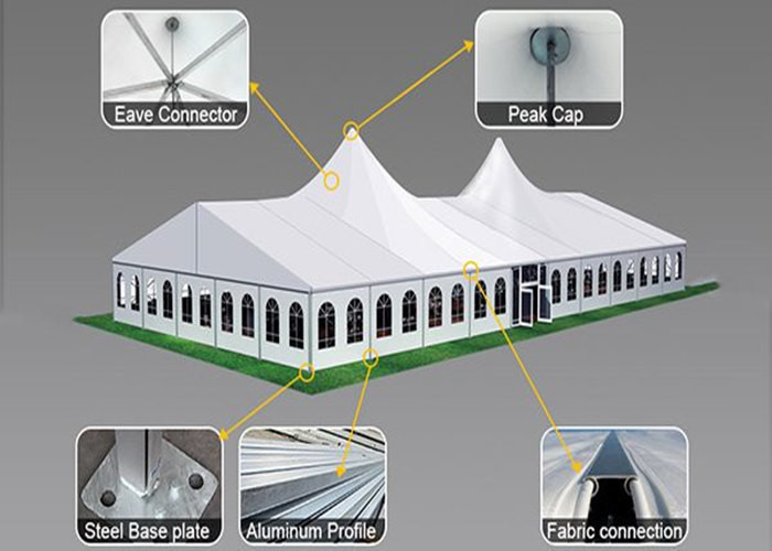Polygon Large Span Pagoda Party Tent Glass Walls Lightweight Pagoda Wedding Tent