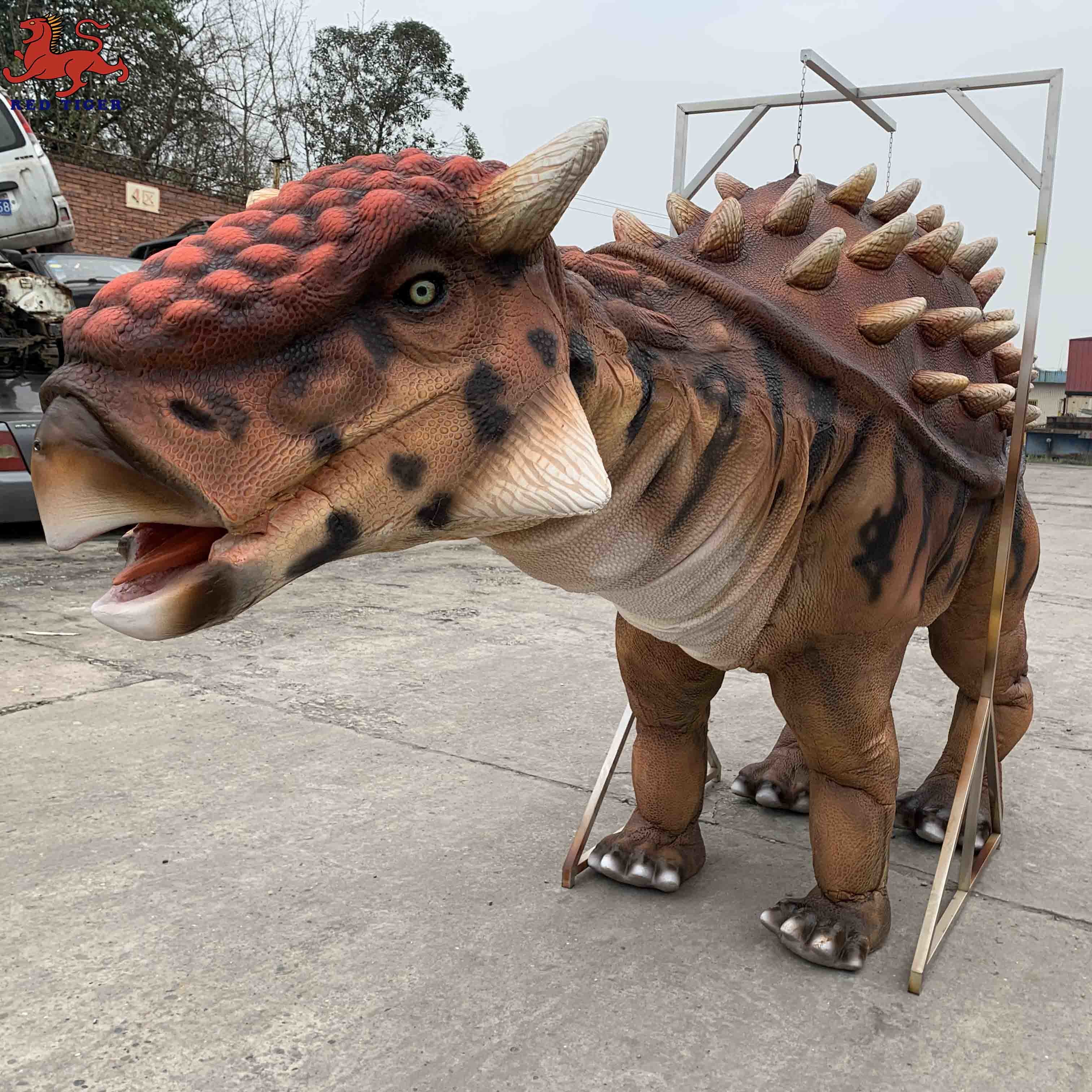 Natural Color Realistic Dinosaur Costume Manual Control Ankylosaurus Costume