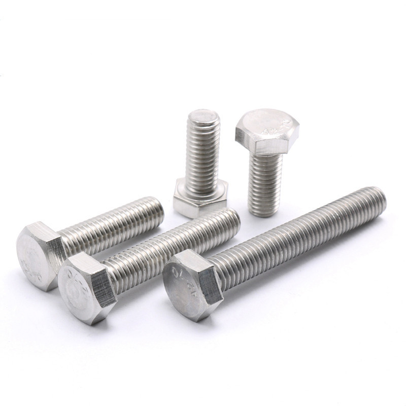 DIN Standard 304 Stainless Steel Hex Bolt Full Thread Bolt M4 M5 M6 M8 Plain Finish