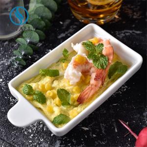 Quality Savall Novelty Rectangle Solid Pudding White Porcelain Bowls Cafes Coffee Shops wholesale
