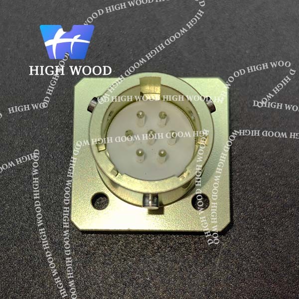 OHS Series Ultra-Small Electrical Connector Aluminum Alloy Square Flange Receptacle With 7 Contacts Silvering