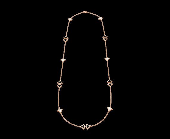 DIVAS’ DREAM sautoir necklace in 18 kt pink gold with mother of pearl and black