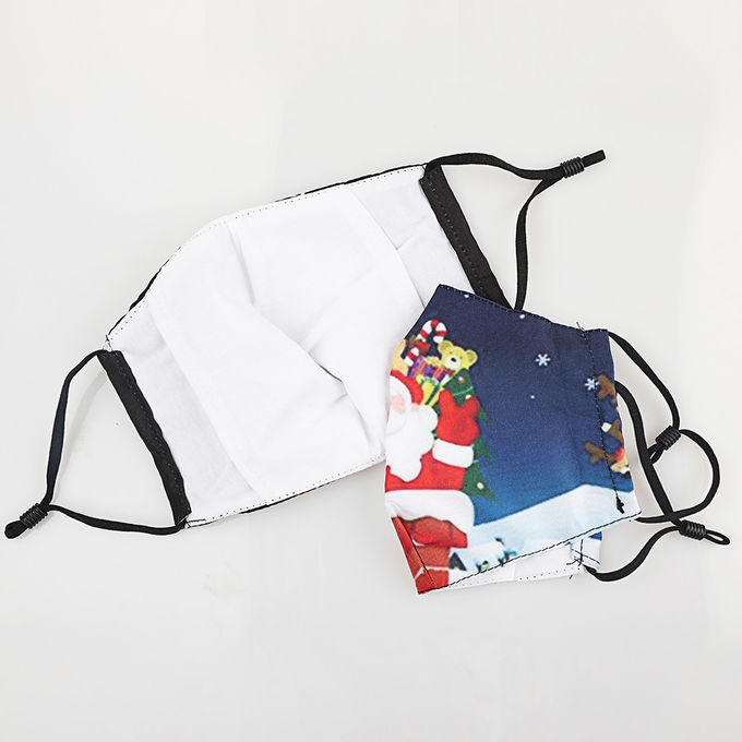 Washable Christmas Cotton Face Mask with Adjustable Loops and Nose