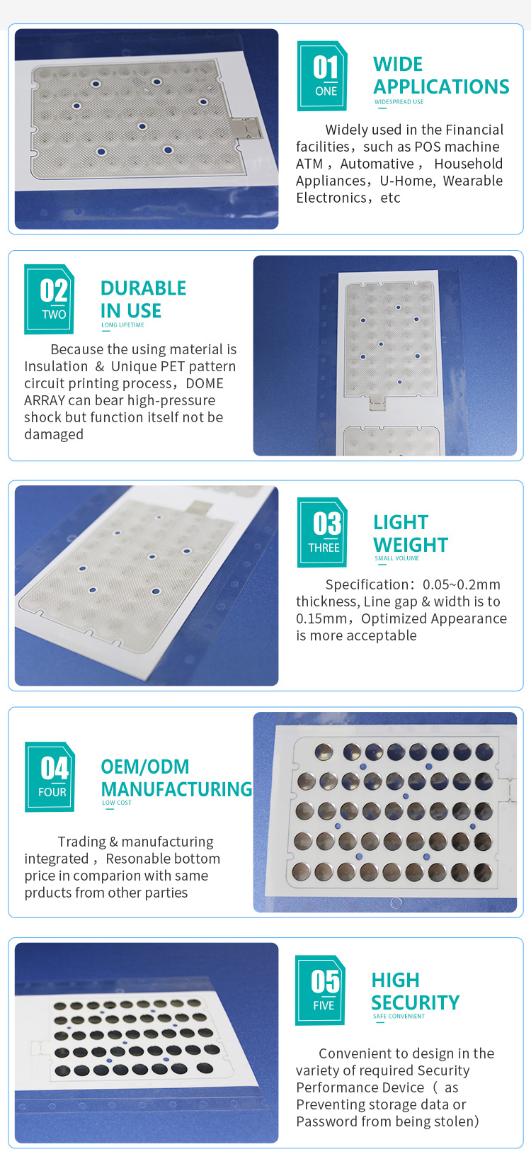 Customized Silver Pattern Printing Metal Dome Factory 0.1mm Tolerance For Bank Devices