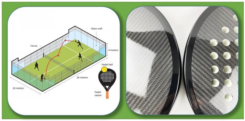 Palas De Padel Tennis Bats 3k Carbon PU Beach Ball Racket