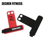 2.25Mm Red Leather Hand Crossfit Pull Up Grip Gloves 2 Holes Fitness Safety Palm