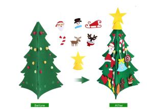 Quality Toddler Friendly Home Decorations 31pcs Diy 3d Felt Christmas Tree wholesale