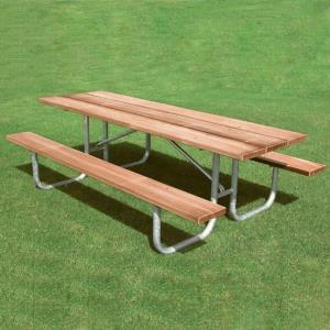 Quality SGS sunproof 6 Seats Metal And Wood Garden Table wholesale