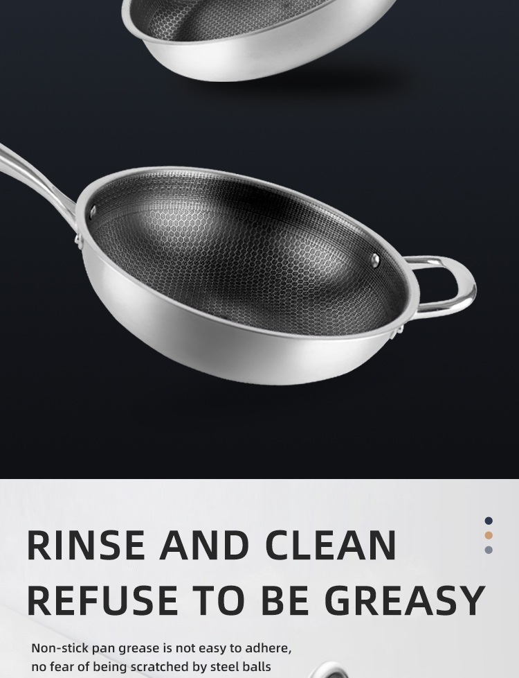 Honeycomb Nonstick Fry Pan Stainless Steel For Home Kitchen