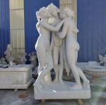 Stone carving figure sculpture white marble three lady statue ,stone carving