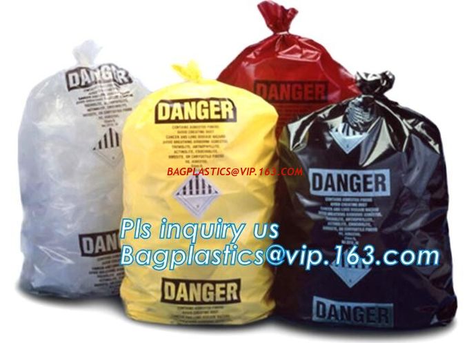 Hazardous Waste Yellow Plastic Bag Asbestos Garbage Bag,large size thicker LDPE asbestos remove bags,asbestos garbage ba