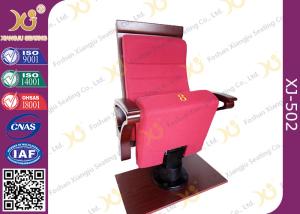 Quality Air Conditioner Out Put Leg Church Hall Chairs With Triangle Wooden Armrest wholesale