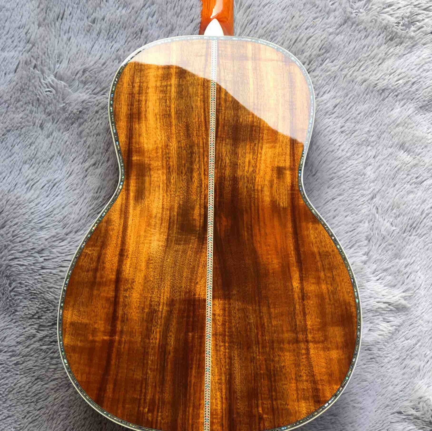 Custom Grand 39" KOA Wood 00045 Parlor Acoustic Guitar 100% All Real Abalone Guitar Accept OOO, OM, D Shape Custom Guita