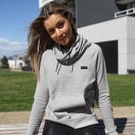 French Terry Long Sleeve Pullover Sweatshirt Kangroo Pocket