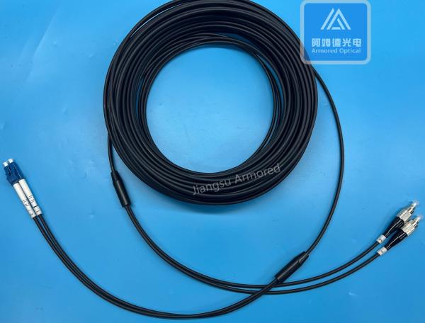 Duplex Stainless Steel Armored Patch Cord FC LC 30m Blue or Black LSZH 3.3mm