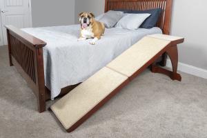 Quality Solid Wood S L Bed Ramp For Dogs Cats 70 Inch Long No Slipping wholesale