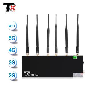 Quality Desktop 6 Channel Mobile Phone Signal Jammer 100-200 Sqm Rang 40w Durable Housing wholesale