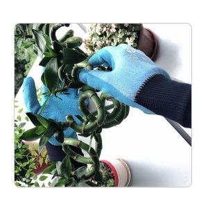 Quality 15 Gauge Blue Elastic Polyester Liner Landscaping Latex Gloves wholesale
