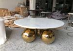 Modern Dining room Table Marble Top Round With ball leg China low price