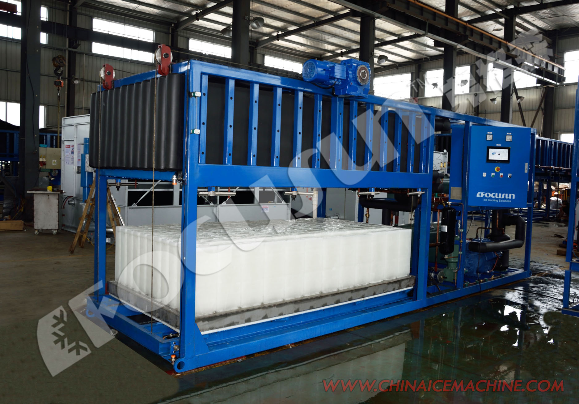 Snow Flake Ice Focusun 5000kg/day Automatic Direct Cooling Ice Block Machine for Fishery